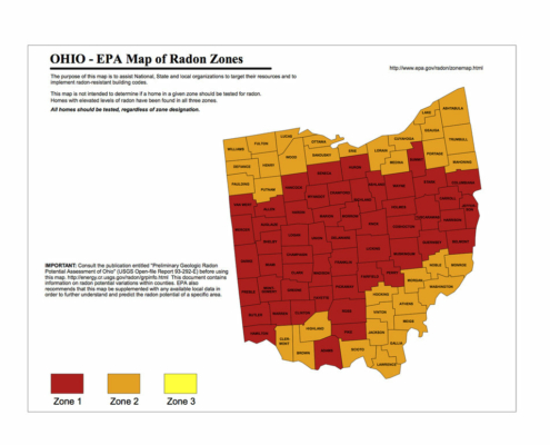 Ohio EPA map of radon zones